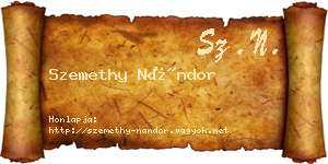Szemethy Nándor névjegykártya