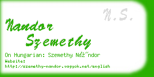 nandor szemethy business card